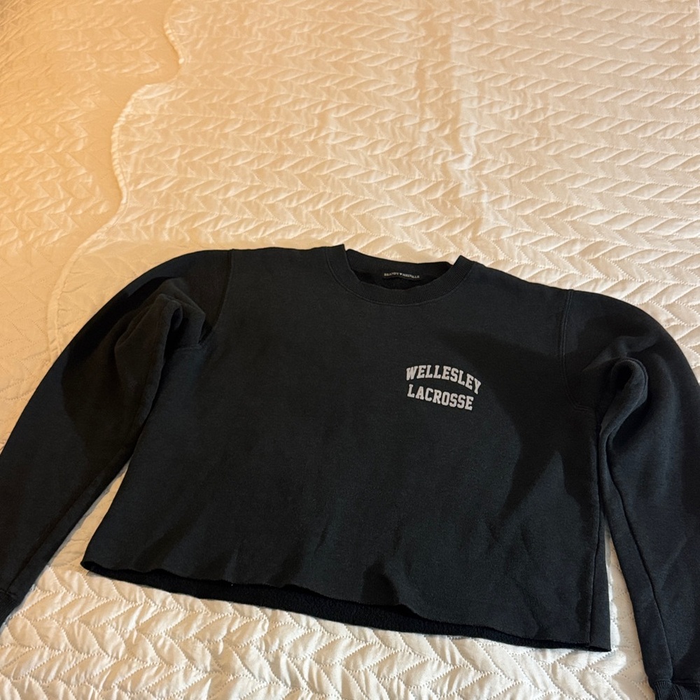 Brandy Melville Black Wellesley Lacrosse Sweatshirt